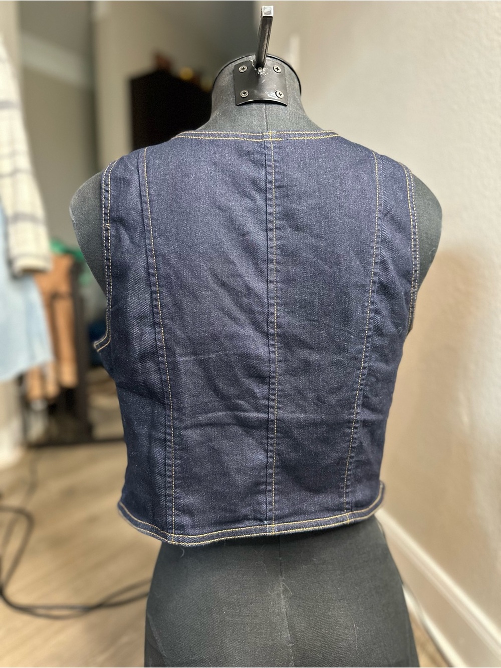 VENUS Dark Indigo Denim Vest - Picture 2 of 3